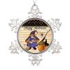 2022 Halloween Ornaments 3 Inch Gnome Pumpkin Snowflake Ornament Witch Hat Orange Polka Dots Stripe Night Before Christmas Tree Hanging Ornament Gothic Snowflake Metal Keepsake Gift view 1
