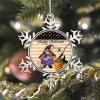2022 Halloween Ornaments 3 Inch Gnome Pumpkin Snowflake Ornament Witch Hat Orange Polka Dots Stripe Night Before Christmas Tree Hanging Ornament Gothic Snowflake Metal Keepsake Gift view 4