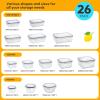 52 PCS Food Storage Containers Set with Airtight Lids (26 Lids &26 Containers) - BPA-Free Plastic Food Container for Kitchen Storage Organization, Salad Fruit Lunch Containers with Labels & Marker view 2