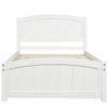 Harper & Bright Designs Twin Bed Frame, Wood Twin Size Platform Bed Frame with Headboard, No Box Spring Required Single Platform Bed Frame for Kids (White) view 4