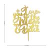 Love You To The Moon Happy Birthday Cake Picks Monogram Wood Cake Topper Wedding Birthday Baking Dessert Decorations Custom Glitter Gold Cake Accessories for Anniversary Engagement Party Suppliers view 2
