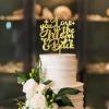Love You To The Moon Happy Birthday Cake Picks Monogram Wood Cake Topper Wedding Birthday Baking Dessert Decorations Custom Glitter Gold Cake Accessories for Anniversary Engagement Party Suppliers view 3