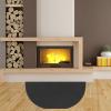 Half Round Fire Resistant Mat For Fireplace,Deck And Floor Protector Pad For Outdoor Indoor Fireplaces,Fireproof Fireplace Mat Fire Retardant Hearth Pad For Wood Stove,Protect Floor From Sparks Embers view 2