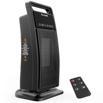 ECOWELL 21" Tower Heater, 1500W Fast Heating Ceramic Electric Heater with Remote, 3 Modes, Timer, Tip-Over Protection, 60 Oscillating Portable Heater for for Bedroom, Indoor Use, Space Heater EHT200