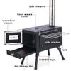 Folding Wood Burning Stove with Freestanding Outdoor Stainless Steel Chimney,Tent Heater,Camping Kitchen Utensils,Stainless Steel Material view 3