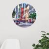 Chicago PVC Wall Clock City Travel Large Wall Clock with Roman Numerals 8.8 inch Battery Operated Silent Non-Ticking French Retro PVC Clock Home Decor for Bathroom Bedroom Office Home view 2