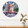 Chicago PVC Wall Clock City Travel Large Wall Clock with Roman Numerals 8.8 inch Battery Operated Silent Non-Ticking French Retro PVC Clock Home Decor for Bathroom Bedroom Office Home view 3