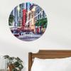 Chicago PVC Wall Clock City Travel Large Wall Clock with Roman Numerals 8.8 inch Battery Operated Silent Non-Ticking French Retro PVC Clock Home Decor for Bathroom Bedroom Office Home view 4