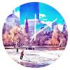 ArogGeld Boston PVC Wall Clock Hometown Round Wall Clock with Roman Numerals 8.8 inch Silent Non-Ticking French Retro PVC Clock Decor for Living Room Bedroom Home Office School Decor view 1