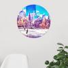 ArogGeld Boston PVC Wall Clock Hometown Round Wall Clock with Roman Numerals 8.8 inch Silent Non-Ticking French Retro PVC Clock Decor for Living Room Bedroom Home Office School Decor view 2