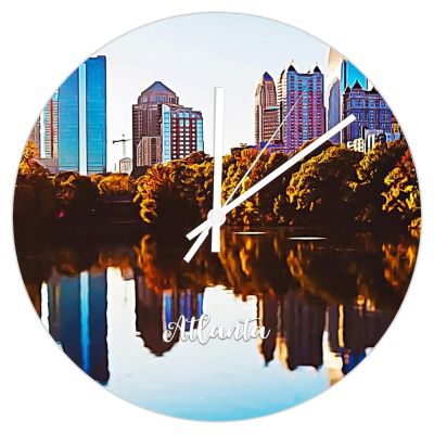 ArogGeld Atlanta PVC Wall Clock New City Frameless Clocks Roman Numerals Clock 8.8 inch Silent Non-Ticking French Vintage Hanging Clock for Living Room Bedroom Wall Clock Office Decor