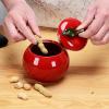 Mozacona Ceramic Apple Shape Container Sugar Bowl Candy Dish Food Storage Jar with Lid view 4