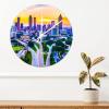 Atlanta PVC Clock City Travel Large Wall Clock with Roman Numerals 8.8 inch Battery Operated Silent Non-Ticking Funny Large Wall Clock for Kitchen Home Office Bedroom Living Room Housewarming view 3