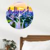 Atlanta PVC Clock City Travel Large Wall Clock with Roman Numerals 8.8 inch Battery Operated Silent Non-Ticking Funny Large Wall Clock for Kitchen Home Office Bedroom Living Room Housewarming view 4
