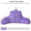 Aimuan Reading Pillow Bed Rest Pillow with Arms Rabbit Fur Cushion for Adults Teens Incline Rest Sitting up & Sleeping Snoring Pillow with Pregnancy Lumbar Back Support (Purple) view 3