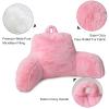 Aimuan Reading Pillow Bed Rest Pillow with Arms Rabbit Fur Cushion for Adults Teens Incline Rest Sitting up & Sleeping Snoring Pillow with Pregnancy Lumbar Back Support (Standard, Pink) view 4