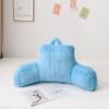 Aimuan Reading Pillow Bed Rest Pillow with Arms Rabbit Fur Cushion for Adults Teens Incline Rest Sitting up & Sleeping Snoring Pillow with Pregnancy Lumbar Back Support (Standard, Blue) view 1
