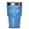 15 Years and Youre Still Hotter Than My Coffee 15th Anniversary Tumbler Fifteen Years Together Wedding Wife Husband Couples 20 or 30 oz Powder Coated view 1
