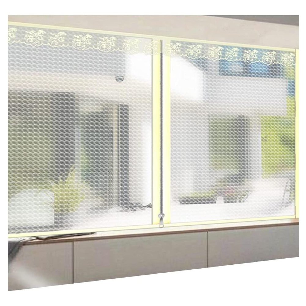 JINMLBO Window Insulation Film Double Layer Bubble Film Zipper Design 4mmEVA Plastic Soft Film Keep Warm Windshield, 45 Sizes(1.8x1.8m)