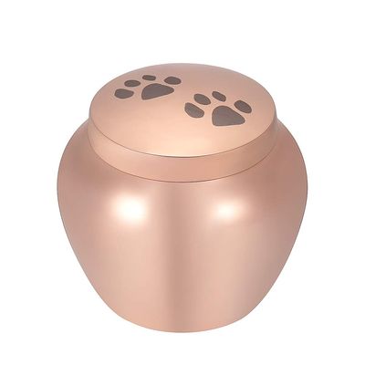 SHEIL Dog/Cat Paw Print Stainless Steel Cremation Urns for Ashes for Pet Keepsake Memorial Jewelry Funeral Casket -50mm Tall