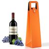RYDDOY Orange Wine Gift Bag, Leather Wine Tote, Single Bottle Wine Carrier view 1