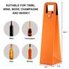 RYDDOY Orange Wine Gift Bag, Leather Wine Tote, Single Bottle Wine Carrier view 2