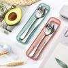 Yinkin 4 Pack Travel Silverware Set with Case for Lunch,Clear view 4