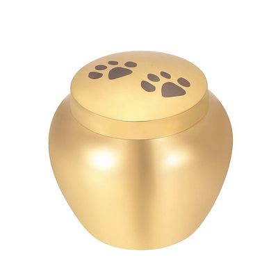 SHEIL Dog/Cat Paw Print Stainless Steel Cremation Urns for Ashes for Pet Keepsake Memorial Jewelry Funeral Casket -50mm Tall