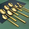 40 Piece Gold Silverware Set for 10 Durable 18/10 Stainless Steel Flatware Sets Square Tableware Include Forks and Spoons Knifes Teaspoons Kitchen Wedding Restaurant Delicate Cutlery Utensils Set view 3