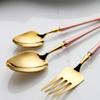 56 Piece Pink Gold Silverware Set for 14 Flatware Sets 18/10 Stainless Steel Durable Home Kitchen Wedding Restaurant Cutlery Utensils Include Teaspoons Forks and Spoons Delicate Tableware Set view 2