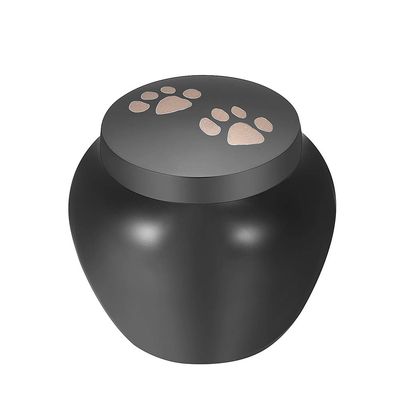 SHEIL Dog/Cat Paw Print Stainless Steel Cremation Urns for Ashes for Pet Keepsake Memorial Jewelry Funeral Casket -50mm Tall