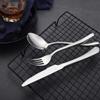 24 Piece Silverware Set for 6 Heavy Flatware Sets 18/10 Stainless Steel Nice Weight Durable Wedding Restaurant Cutlery Utensils Include Teaspoons Knifes Forks and Spoons Tableware Set view 3