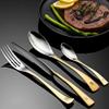 32 Piece Gold Silverware Set Flatware Sets for 8 Durable Stainless Steel Nice Weight Restaurant Wedding Home Kitchen Delicate Cutlery Utensils Set Include Knifes Teaspoons Forks and Spoons view 3