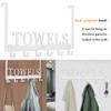 Over The Door Rack, Towel Hooks for Bathroom, Bath Towel Holder Door Mount Metal Towel Hanger for Bedroom Kitchen Pool Beach Towels Bathrobe Wall Mount Towel Rack for Bathrooms (6 Hooks, White) view 2