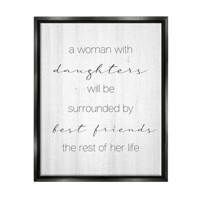 Stupell Industries Best Friend Daughters Birch Pattern Typography Phrase Floating Framed Wall Art, Design By Daphne Polselli