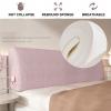 Cotton Fleece Headboard Cushion Wall Pillow Large Bedside Backrest Reading Pillow Lumbar Bolster Removable Cover for Bench Day Bed Bunk Bed,A,No headboard Full 47.2" view 3