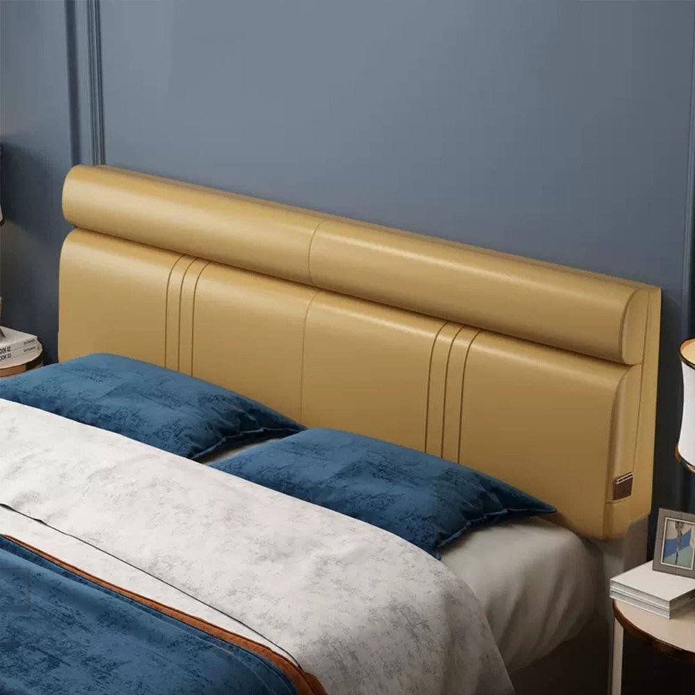 King Size Headboard Cushion Reading Pillow Large Backrest Leather Bedside Cushion Removable Headboard Bolster Cover for Daybed Dorm Bench Bunk Bed,A,with headboard 78.7"/200cm