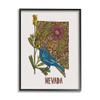 Stupell Industries Nevada Bluebird State Flower Intricate Botanical Pattern Framed Wall Art, Design By Valentina Harper view 1