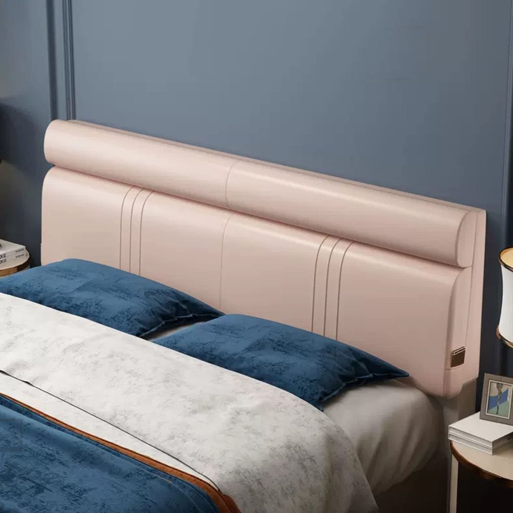 King Size Headboard Cushion Reading Pillow Large Backrest Leather Bedside Cushion Removable Headboard Bolster Cover for Daybed Dorm Bench Bunk Bed,C,No headboard Full 47.2"