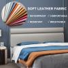 King Size Headboard Cushion Reading Pillow Large Backrest Leather Bedside Cushion Removable Headboard Bolster Cover for Daybed Dorm Bench Bunk Bed,C,No headboard Full 47.2" view 2