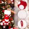 DegGod Personalized Christmas Pet Paw Stockings with Names, 6 Pack Custom Embroidery Xmas Knitted Dog Cat Stocking with Faux Fur Cuff, Red Green Gray Pet Gift Bag for Xmas Tree Fireplace Decoration view 2