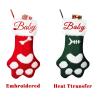 DegGod Personalized Christmas Pet Paw Stockings with Names, 6 Pack Custom Embroidery Xmas Knitted Dog Cat Stocking with Faux Fur Cuff, Red Green Gray Pet Gift Bag for Xmas Tree Fireplace Decoration view 4