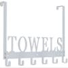 Over The Door Hooks, Towel Rack for Bathroom, Door Mount Towel Hooks Bath Towel Hanger for Bedroom Kitchen Pool Beach Towels Bathrobe Wall Mount Towel Holder for Bathrooms (6 Hooks, Silver Grey) view 1