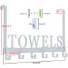 Over The Door Hooks, Towel Rack for Bathroom, Door Mount Towel Hooks Bath Towel Hanger for Bedroom Kitchen Pool Beach Towels Bathrobe Wall Mount Towel Holder for Bathrooms (6 Hooks, Silver Grey) view 3