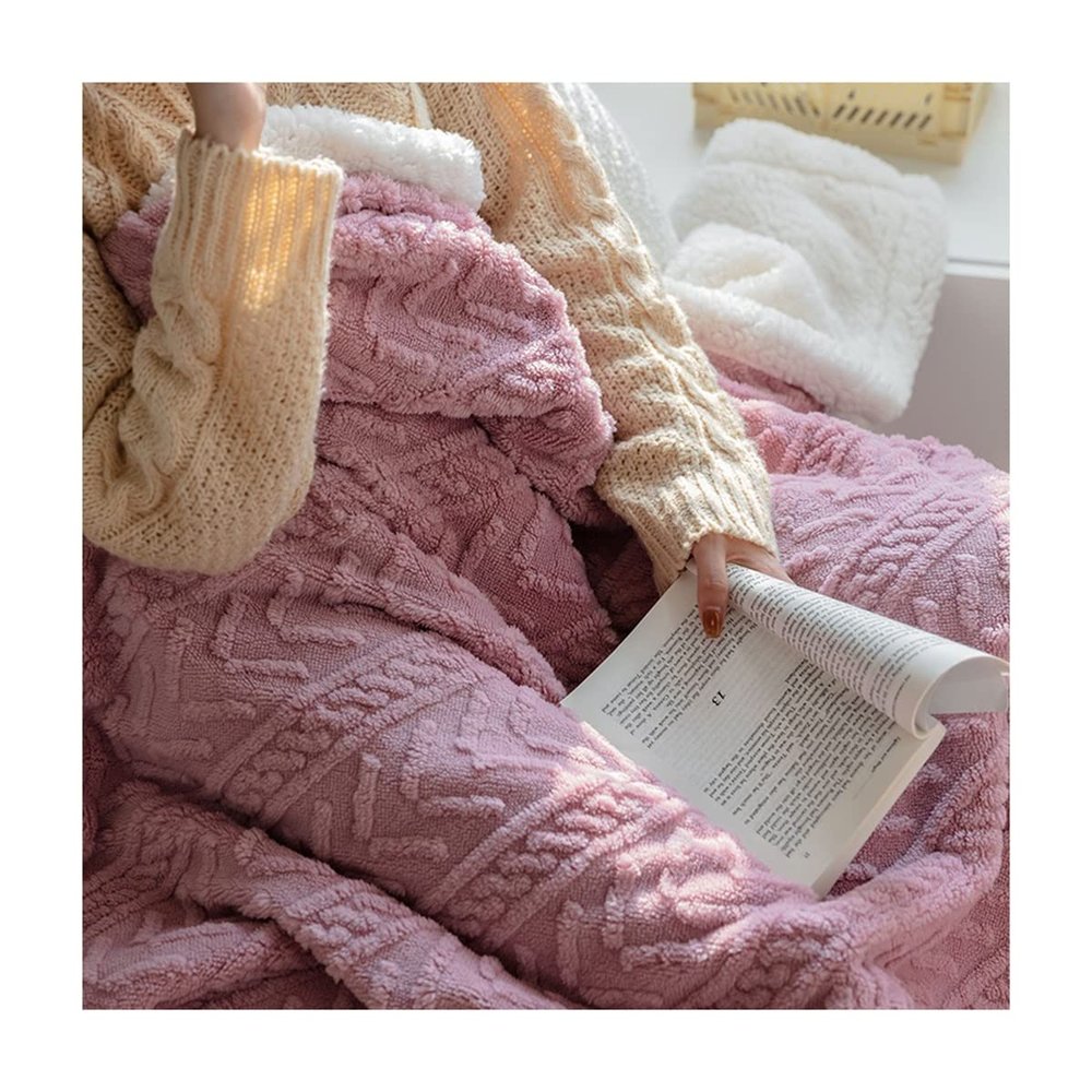 Bannr Blanket Queen Size Winter Lamb Fleece Blankets Adult Thick Warm Winter Blankets Travel Pillows (Color : 03, Size : 150X200cm)
