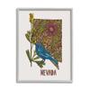 Stupell Industries Nevada Bluebird State Flower Intricate Botanical Pattern Framed Wall Art, Design By Valentina Harper view 1