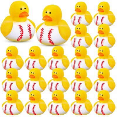 Deekin 24 Pcs Rubber Ducks 2 Inch Bulk Sport Party Favors for Team Events Decorations Birthday Party Gift (Baseball)