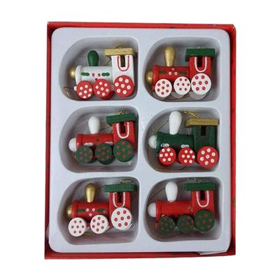 Eioflia/ Mini Christmas Train Decor Wooden Crafts Sets Christmas Tree Ornaments for Kids 6PCS (Random Color) Christmas Train Decor,Wooden Christmas Train,Mini Christmas Train.
