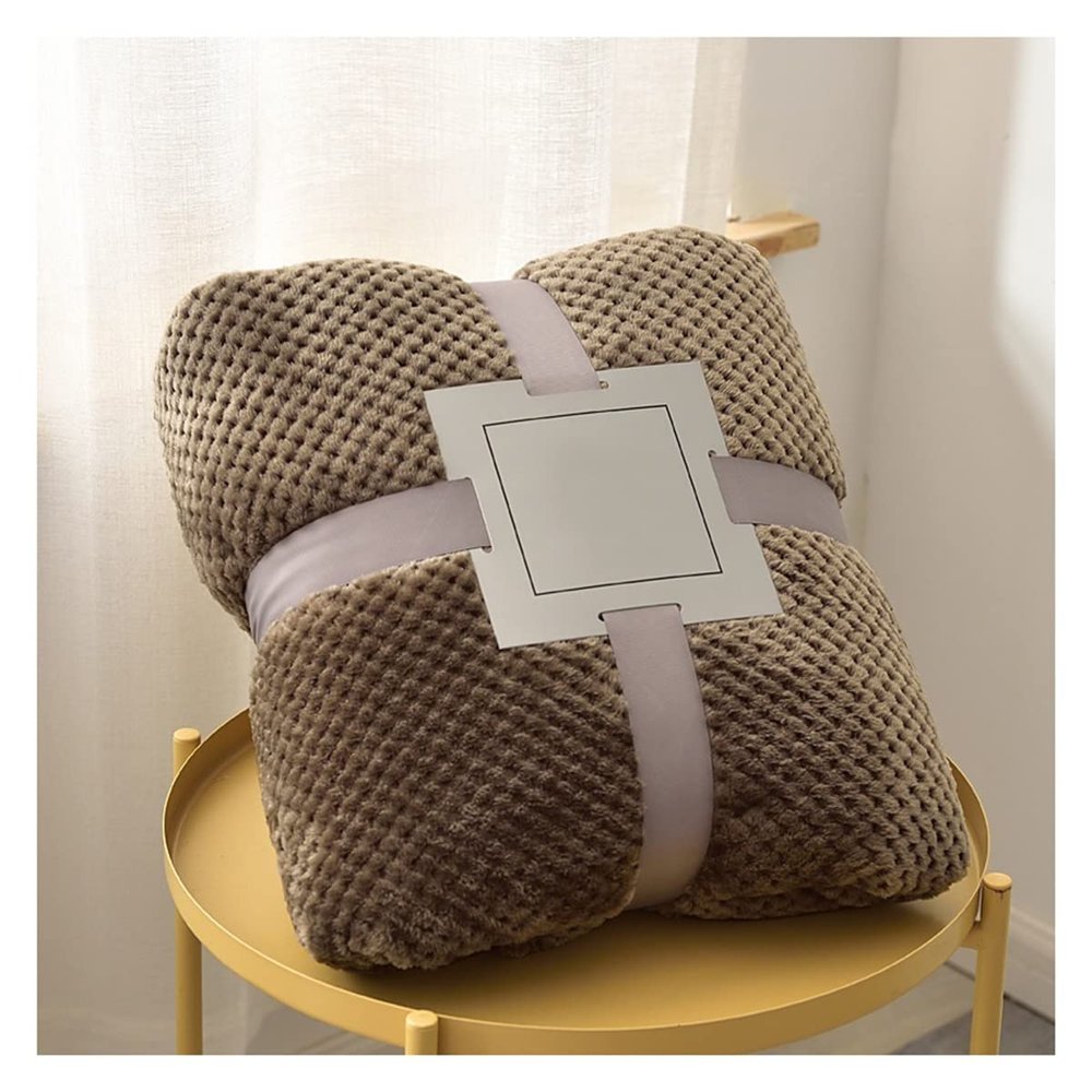 Blanket Queen Size Soft Plaid Flannel Blanket Warm Fleece Throw Blankets SOFE Cover Blanket Travel Pillows (Color : Dark Coffee, Size : 45x65cm for pet)
