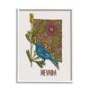 Stupell Industries Nevada Bluebird State Flower Intricate Botanical Pattern Framed Wall Art, Design By Valentina Harper view 1